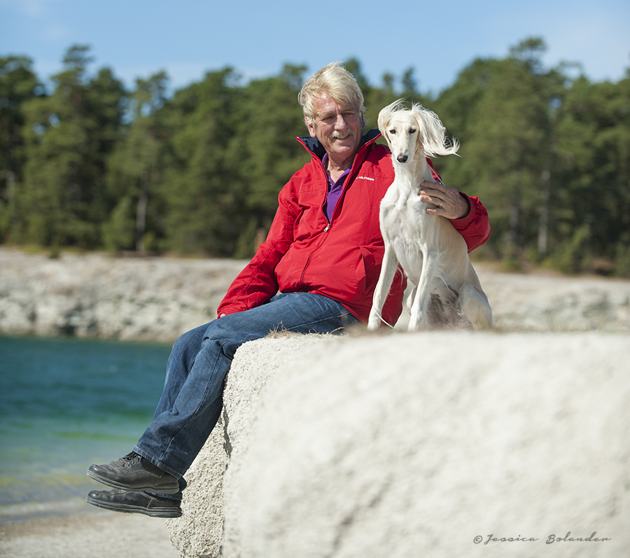 Saga with her breeder Ian Rasmussen, Australia